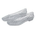 thumbnail image 4 of HOWPAY Womens Sandals on Hollow out Closed Toe Non- Transparent Jelly Shoes Casual Comfortable Summer Beach Ballet Flats Silver 35, 4 of 6