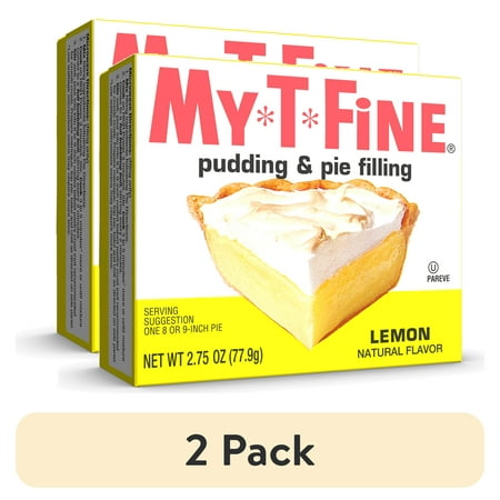 (2 pack) My-T-Fine Lemon Cook and Serve Pudding Mix & Pie Filling, 4 Servings, 2.75 oz Box