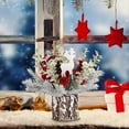 thumbnail image 3 of sruoe Christmas Tree, Christmas Trees Artificial Trees, Pinecone-Style Mini Christmas Tree, Realistic, Topiary, Classic Christmas Tree for Christmas Day, Red, 20in, 3 of 6