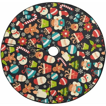 ZHANZZK Christmas PatternTrees Xmas Christmas Tree Skirt Stand Mat for Holiday Party Decoration Indoor Outdoor 36 inches
