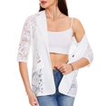 thumbnail image 4 of mihongmao Winter Coats for Women, Up to 50% off! 2024 New Women's Spring/summer Lace Patchwork-quarter Sleeve Suit Jacket,Womens Tops Plus Size White S, 4 of 5