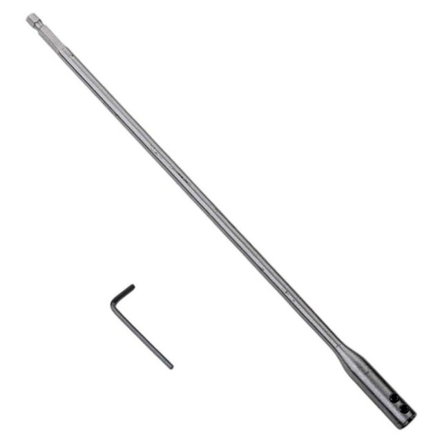 Juego de extensión de broca de acero Soporte de zócalo Varilla de extensión de broca hexagonal Extensión de broca de varilla de conversión para torneros de madera Muebles de Los 300MM Cola Extensión de la broca
