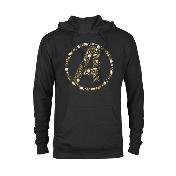 Marvel Hanukkah Holiday Dreidels & Sufganiyot Avengers Logo - Pullover Hoodie for Adults - Customized-Black