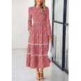 thumbnail image 7 of PRETTYGARDEN Women's Spring Midi Dress Fall Elegant Long Sleeve Smocked Flowy Boho Floral Wedding Guest Party Dresses, 7 of 7