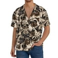 thumbnail image 3 of Xecao offers the Cute French Bulldog for Men's Casual Short-sleeved Shirt, a button-up collared shirt with a pocket, perfect for beach vacations and yacht travel in the 3X-Large size., 3 of 7
