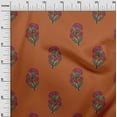 thumbnail image 2 of oneOone Viscose Chiffon Rust Brown Fabric Floral Block Sewing Craft Projects Fabric Prints By Yard 42 Inch Wide, 2 of 4