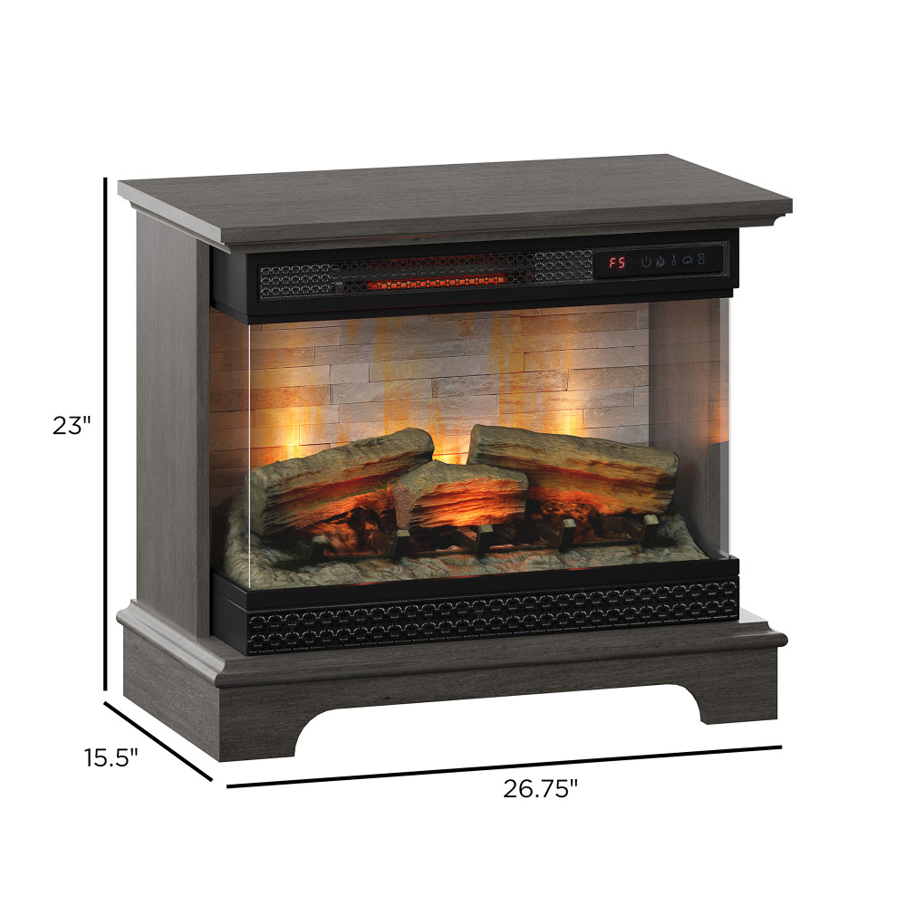ChimneyFree PanoGlow 3D Infrared Quartz Electric Fireplace, Weathered Gray - image 2 of 8