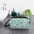 thumbnail image 6 of XMXT Large Capacity Makeup Bag, Fresh Blue Leaves Illustration Storage Bags Travel Toiletry Cosmetic Bag for Women Men, 6 of 9