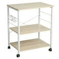 thumbnail image 1 of Somdot Baker's Rack 23.6" Kitchen Utility 3 Tier Microwave Stand, Natural, 1 of 10