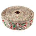 thumbnail image 1 of Cinta navideña de 5 m, extra larga, con impresión fina, resistente al desgarro, diseño de escena, para agregar ambiente, embalaje de regalo, cinta de lino con forma de estrella para árbol de Navidad, 1 of 5