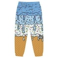 thumbnail image 4 of LIIPEE Girls Boys Jogger Pants Waffle Ice Cream Printed Stretch Elastic Waist Sweatpants Trousers With Pockets Toddler Classic Hiking Pants,Blue,2-3 Years, 4 of 4