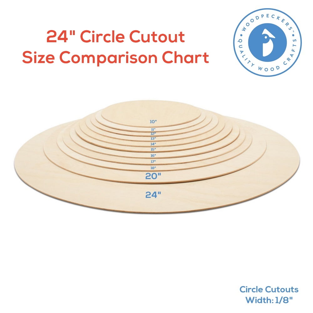 Circle Wood 1/8 x 22 PKG 1 laser cut wooden CIRCLE by WOODNSHOP 