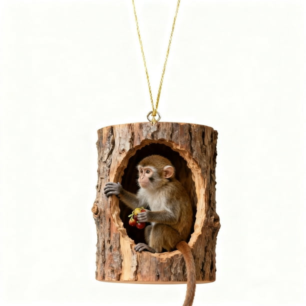Adornos navideños de animales del bosque | Bonitas decoraciones colgantes de acrílico para el árbol de Navidad | Set de decoración familiar para las fiestas