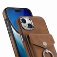 thumbnail image 4 of SaniMore for iPhone 15 (6.1" 2023) Wallet Case,Back Flip Cash Pocket 360° Rotating Metal Holder Kickstand PU Leather Shockproof TPU Card Slots Magnetic Car Mount Wear-resistant Shell, Brown, 4 of 15