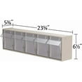 thumbnail image 4 of TiltView Plastic Storage Cabinet with 5 Bins, Stone Color Wall Mount Organizer for Garage Office Workshop, 4 of 6