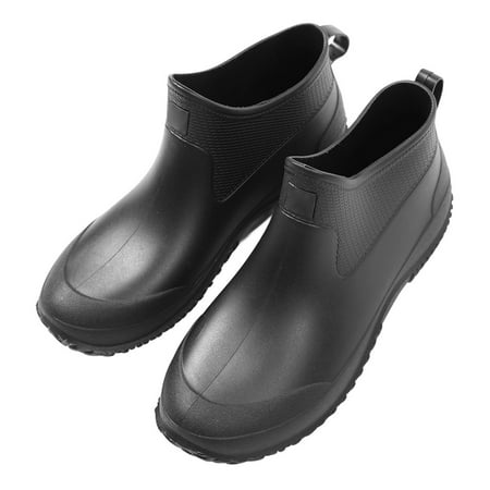 

Non-Slip Grip for Car Washing & Outdoor Adventures Black Size 44 Waterproof Short Tube Rain Boots