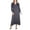 CHARCOAL, variant on 24/7 Women's Plus Size Comfort Apparel V-Neck Long Sleeve Plus Size Maxi Dress