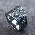 thumbnail image 4 of ZMY Home Rings Norse Raven Symbol Rune Runic Compass Ring Stainless Steel Celtic Knot Viking Jewelry Ring (7), 4 of 6