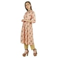 thumbnail image 3 of Moomaya A-Line Kurti Rayon 3/4 Sleeve Printed Rayon Tunic Dress Ethnic Kurta For Women, 3 of 7