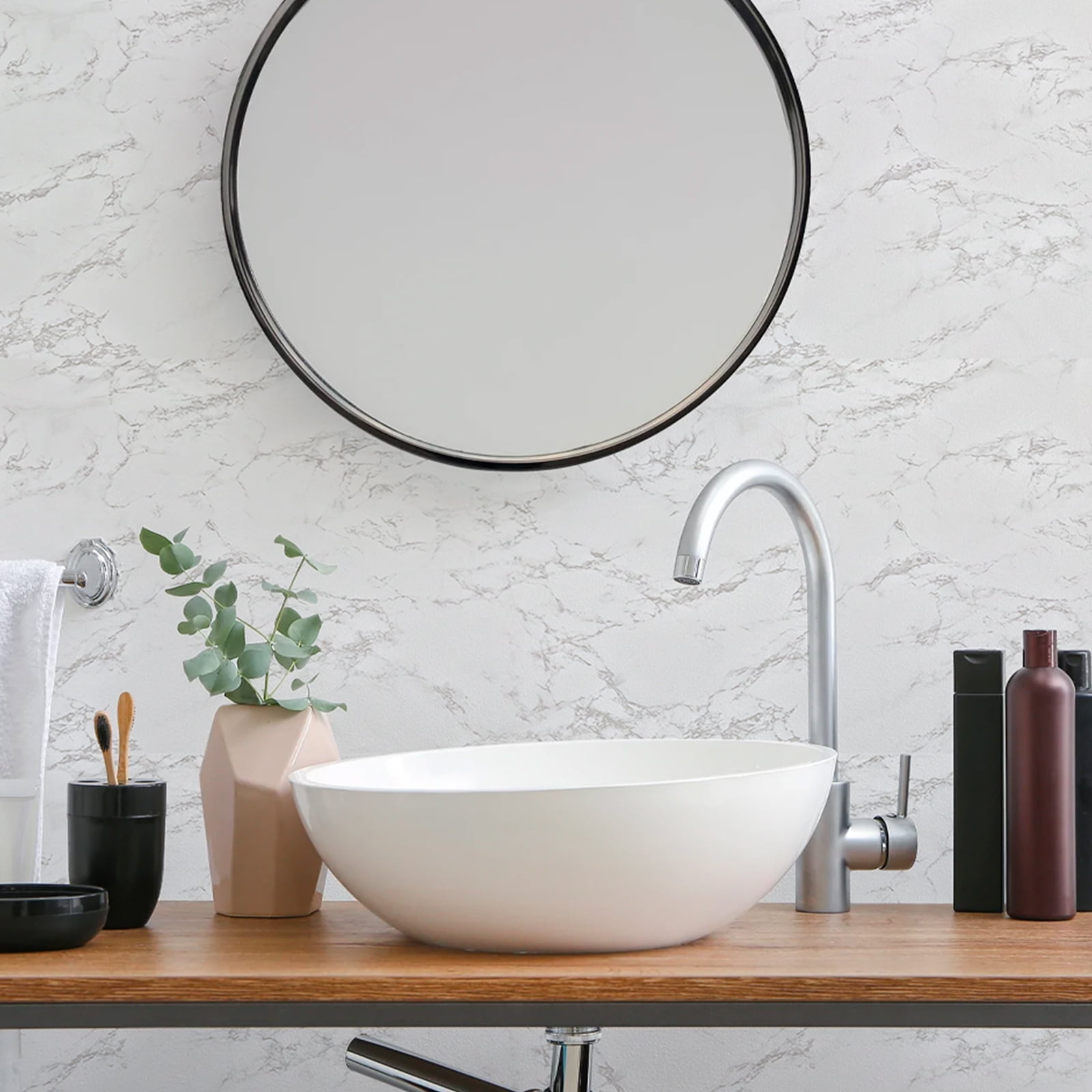 (4 pack) UMIGGEE Marble Contact Paper 17.7" x 78.7" Gray/White Marble Peel and Stick Wallpaper for Kitchen Self Adhesive and Removable Film Cabinet Furniture