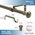 thumbnail image 3 of Urbanest Adjustable Single Curtain Rod Set Buckingham Finials – 5/8-Inch Diameter, With Antique Gold Rod, 84–120 Inches, 3 of 6