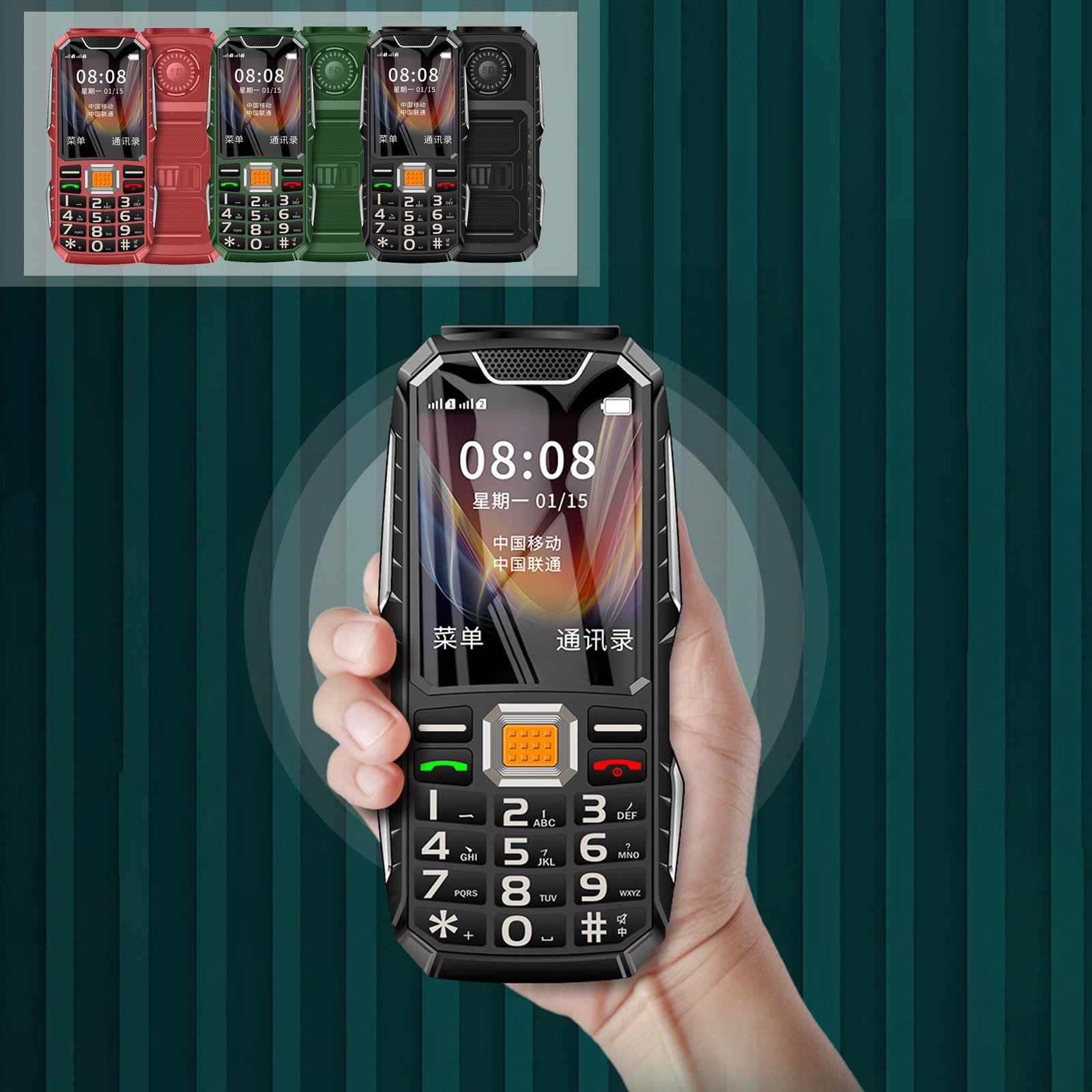 Colorful Long Standby Senior Citizen Phone, Large Button Big Screen, 13800Mah Battery, Fm Radio Flashlight, Sos Emergency Call, Dual Sim, Unlocked For Easy Use, Hearing Aid Compatible