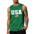 thumbnail image 2 of LNZGNM Men's Graphic Tank Tops Plus Size 4th of July Shirt Athletic USA Flag Muscle Sleeveless Tank Tops Outdoor Tee Shirts,Green S, 2 of 4