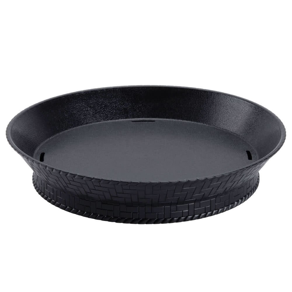 G.E.T. Enterprises RB-880-BK 10.5   Round Basket with base- 1.25   inside Depth- Black Elegance- 1 D