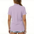 thumbnail image 4 of CCRFTGI Womens Polo Shirts Short Sleeve Moisture Wicking Tennis Golf Shirts Collared Comfort Soft T-Shirt Light Purple XXXL, 4 of 5