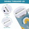 thumbnail image 3 of Yayeee 40oz Stainless Steel Tumbler with Straw and Handle Double-Wall Insulated Travel Water Bottle, Light Blue Rainbow, 3 of 8