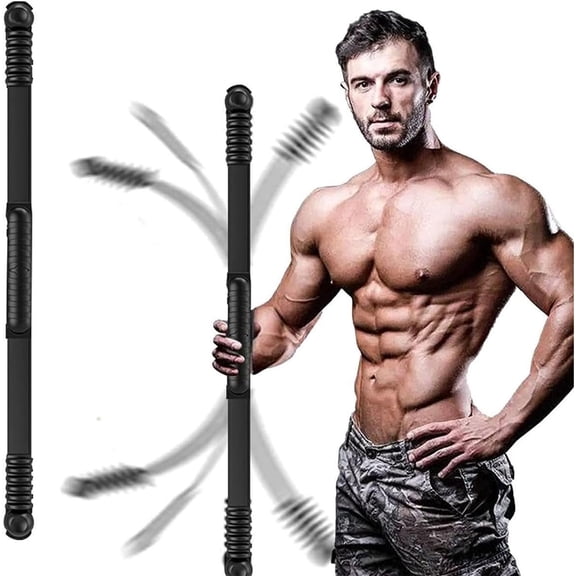 Fitness Exercise Bar,Elastic Fitness Bar,High Frequency Vibration   Buring Workout Bar for Yoga Pilates ,Power Twister for Arm,  Strength Exercises In  Gym