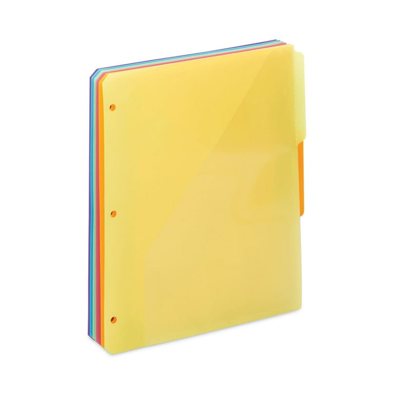 Three-Ring Binder Poly Index Dividers with Pocket, 9.75 x 11.25, Assorted Colors, 30/Box Three-Ring Binder Poly Index Dividers with Pocket, 9.75 x 11.25, Assorted Colors, 30/Box