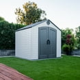 thumbnail image 3 of Lifetime Polyethylene Storage Shed 8' x 7.5' x 8',  Tan & Brown (60396), 3 of 14