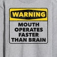 thumbnail image 3 of Instant Message - Warning Mouth Faster Than Brain  - Men's Long Sleeve T-Shirt, 3 of 6