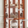 thumbnail image 6 of Curio Cabinet 72" Lighted Glass Corner Cabinet, Corner Display Cabinet with 6 Adjustable Glass Shelves Vintage, Curio Display China Cabinet Light Bulb Included, 6 of 9
