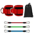 thumbnail image 2 of Leg Bounce Pulling Rope Set - 6-Piece TPE Resistance Bands with Ankle Straps for Hip & Leg Strength Training - 13 Inch Length - Includes Storage Bag Akmoler | Rubber, Red, 2 of 9