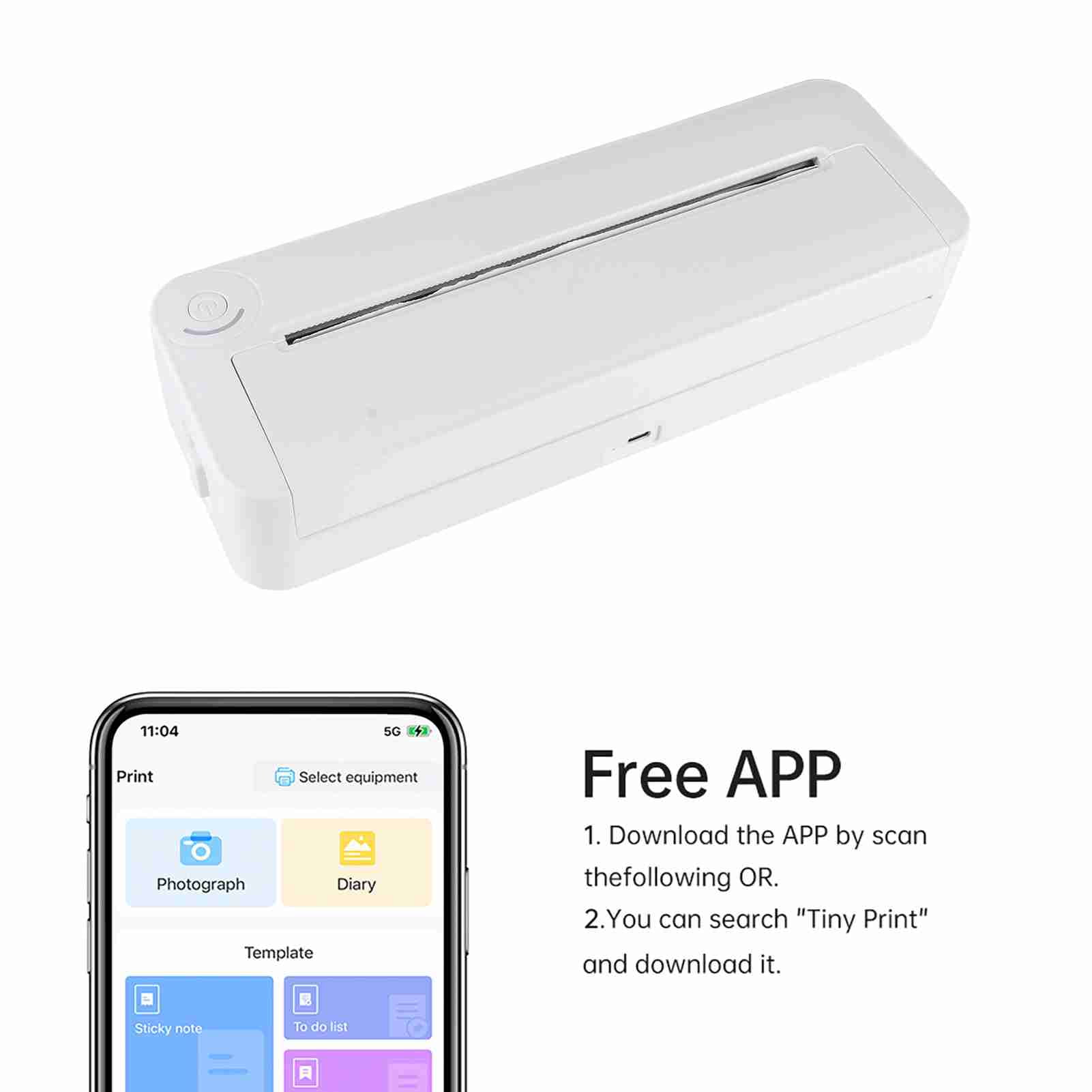 Printer A4 Portable Paper Printer Thermal Printing Wireless BT Connect Compatible With IOS And  Mobile Photo Printer Support 210mm Wide For Outdoor Travel Home Office