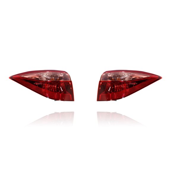 Tail Light Assembly - Cooling Direct Fit/For 8155002B00, 8156002B00 17-19 Toyota Corolla - Outer On-Body Bulb-Type (Exclude SE/XLE/XSE/50th-Anniversary) - Pair Left Driver   Right Passenger Set, NSF