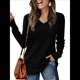 thumbnail image 1 of Blusas de Larga para Mujer, Camisetas con Cuello en V, Suéteres Tipo Túnica Ligeros, Moda Negro XXL, 1 of 9