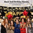 thumbnail image 3 of Happy Birthday Party Backdrop Banner, Glitter Balloon Photography Background, 43.3×70.9" Large Photo Booth Banner, Indoor& Outdoor Birthday Party Decorations for Kids Men Women(Black& Golden), 3 of 6