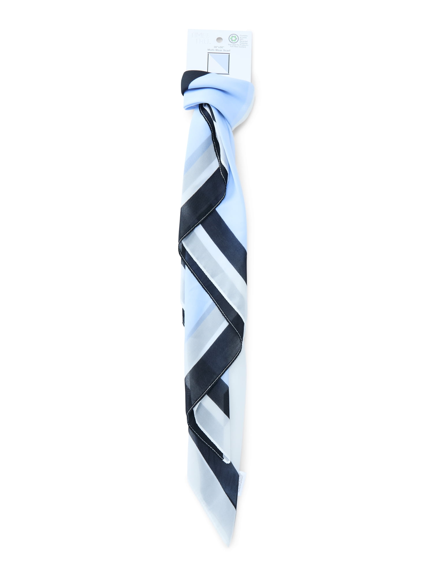 Time and Tru Women's Vintage Geometric Print Square Scarf for Adults