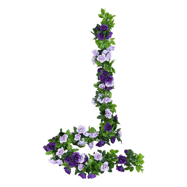 Kearding Flores artificiales de glicinia fáciles de limpiar para decoración de bodas y fiestas Flores artificiales para plantas de decoración Decoración Púrpura