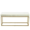 thumbnail image 4 of Heavenly Collection Beige Velvet Bench, Velvet Bench with Gold Stainless Steel, Stainless Steel Bench, Polished Bench, Velvet Bench, Gold Bench, Entryway Bench, 4 of 6