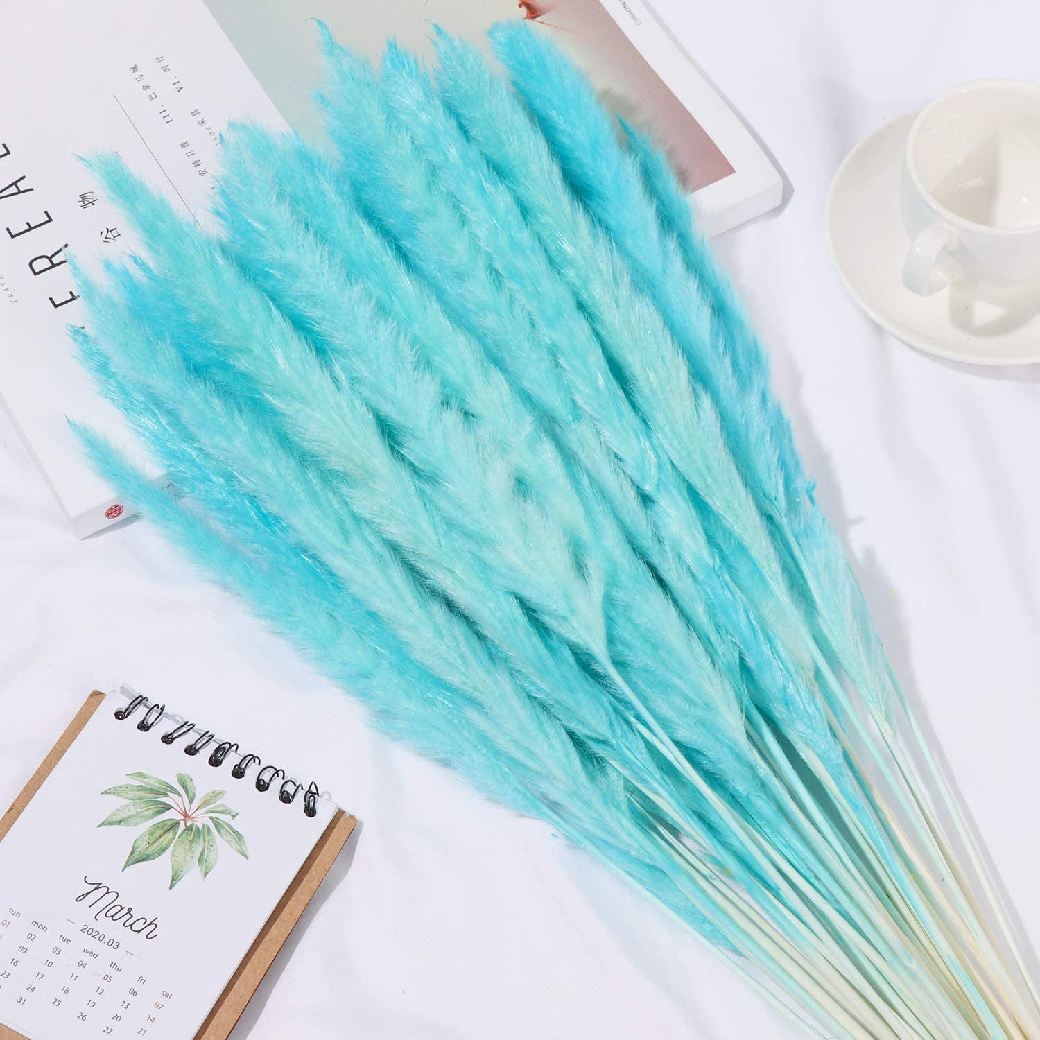 30pcs Dried Flowers Natural Dried Pampas Grass Reed Plant Real Flowers Romantic Wedding Flower Bulrush Bouquets Flavorful Durable for DIY Home Decor Matching Photography