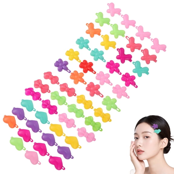 ifundom 50 Pcs Assorted Color Plastic Hair Barrettes Lightweight Hair Clips Hair Accessories for Women Girls