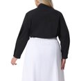 thumbnail image 3 of FAB CURVES Mono de mujer de talla grande con botones y mangas largas, blusas de oficina 4X negro, 3 of 6