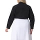 thumbnail image 3 of FAB CURVES Mono de mujer de talla grande con botones y mangas largas, blusas de oficina 4X negro, 3 of 6