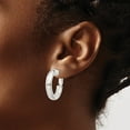 thumbnail image 6 of Auriga Fine Jewelry 925 Sterling Silver 5x25mm Omega Back Hoop Earrings for Women, 6 of 6