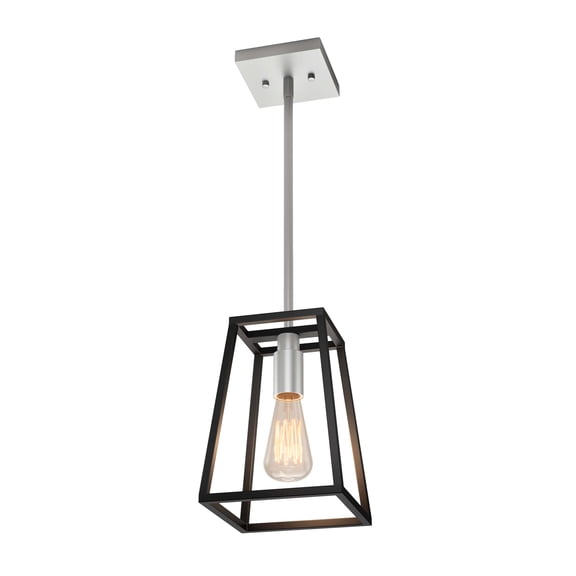 Artika Carter One Light Pendant Black and Silver