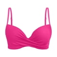 thumbnail image 4 of Women Underwire Bikini Top Swimsuit Top Bra Padded Bathing Suit 2026 Twist Front Swimwear Hot Pink S, 4 of 4